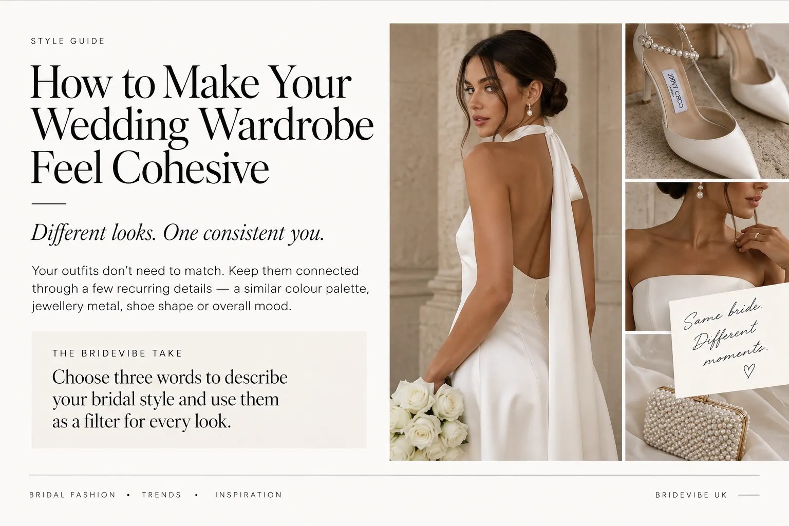 BrideVibe UK guide to creating a cohesive modern wedding wardrobe
